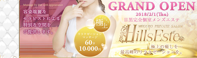 目黒・麻布・品川のメンズアロマ、メンズエステのお店「HilsEste-ヒルズエステ-」｜東京アロマエステ案内所